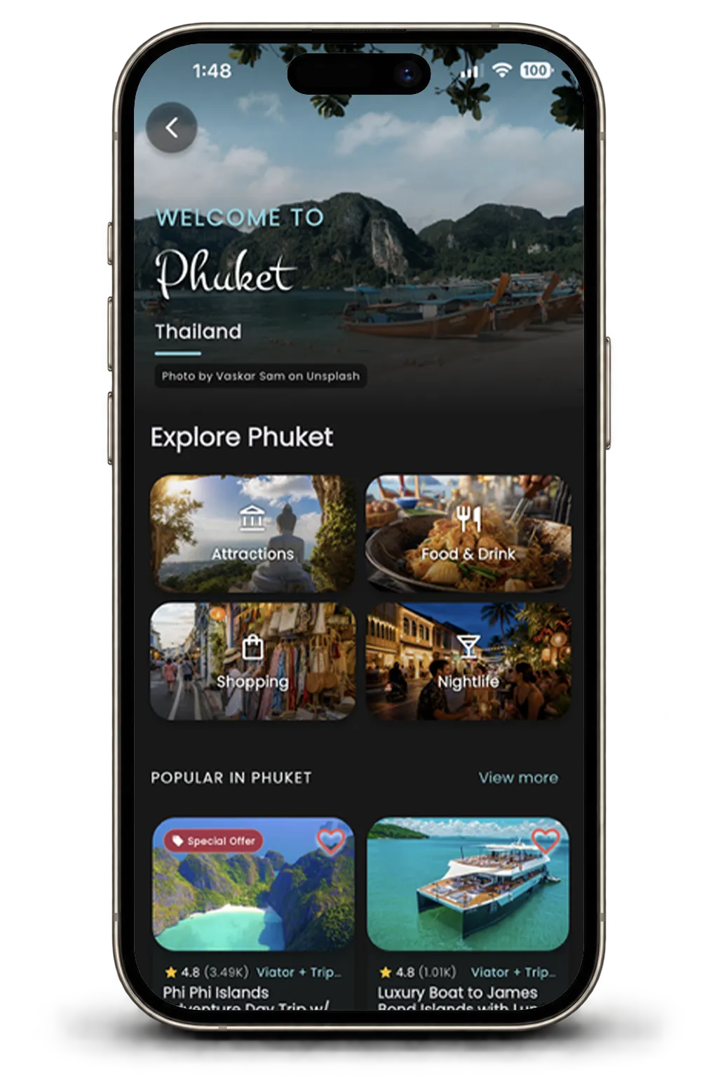 Explore screen