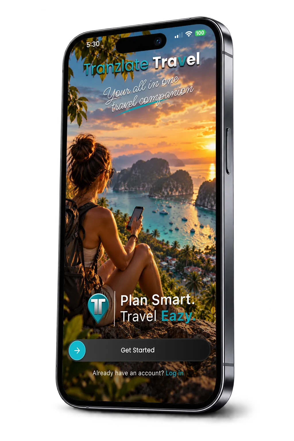 Tranzlate Travel home screen on iPhone